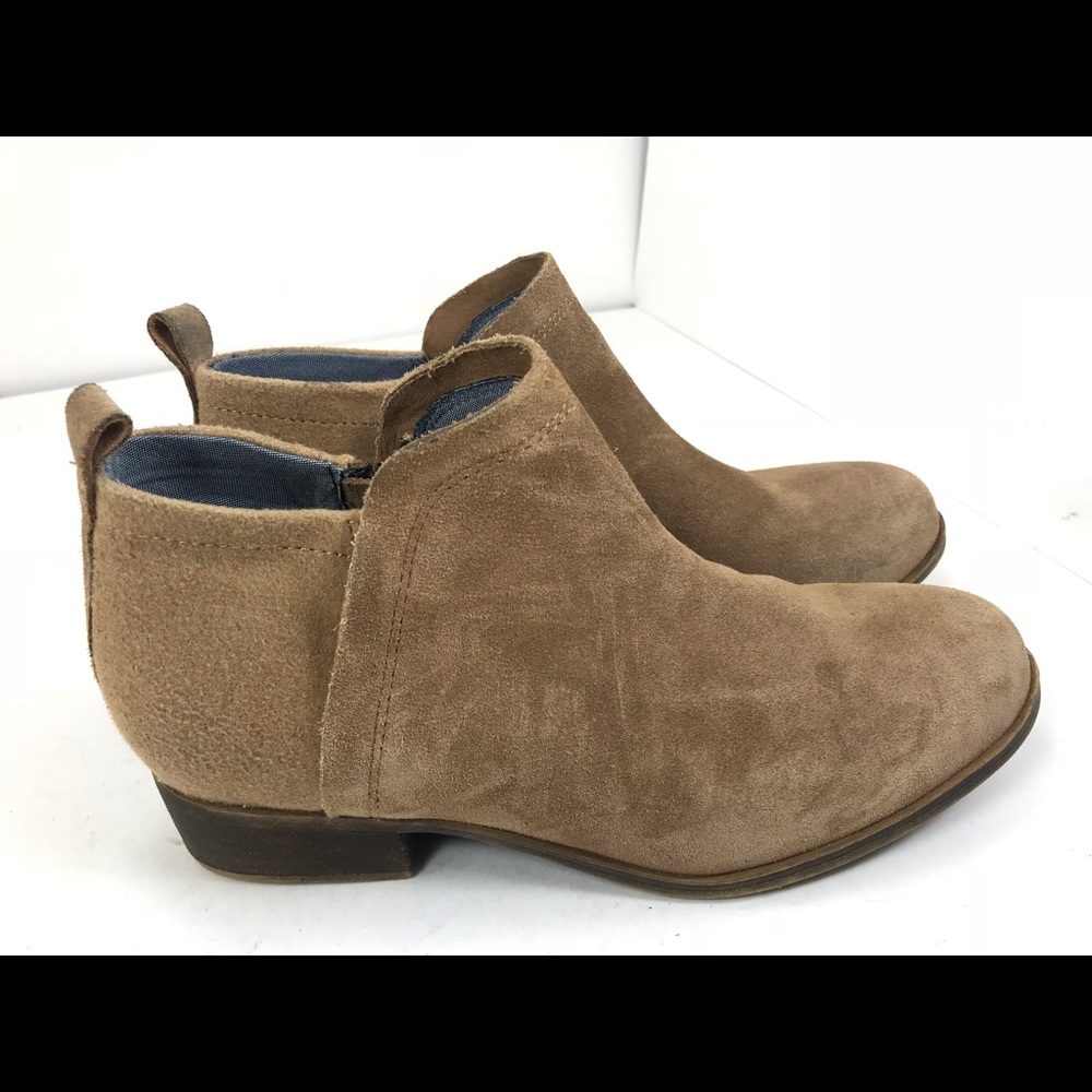 TOMs Deia Light Brown Bootie Suede Ankle Boots 7.5